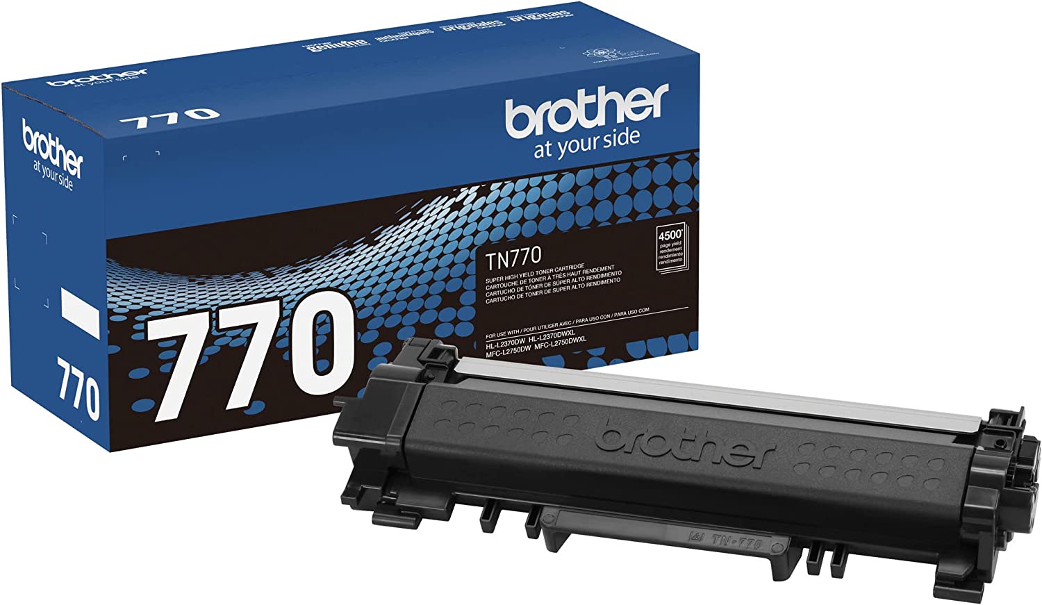 Brother TN-770 HL-L2370DW L2370DWXL MFC-L2750DW L2750DWXL Toner Cartridge (Black) in Retail Packaging