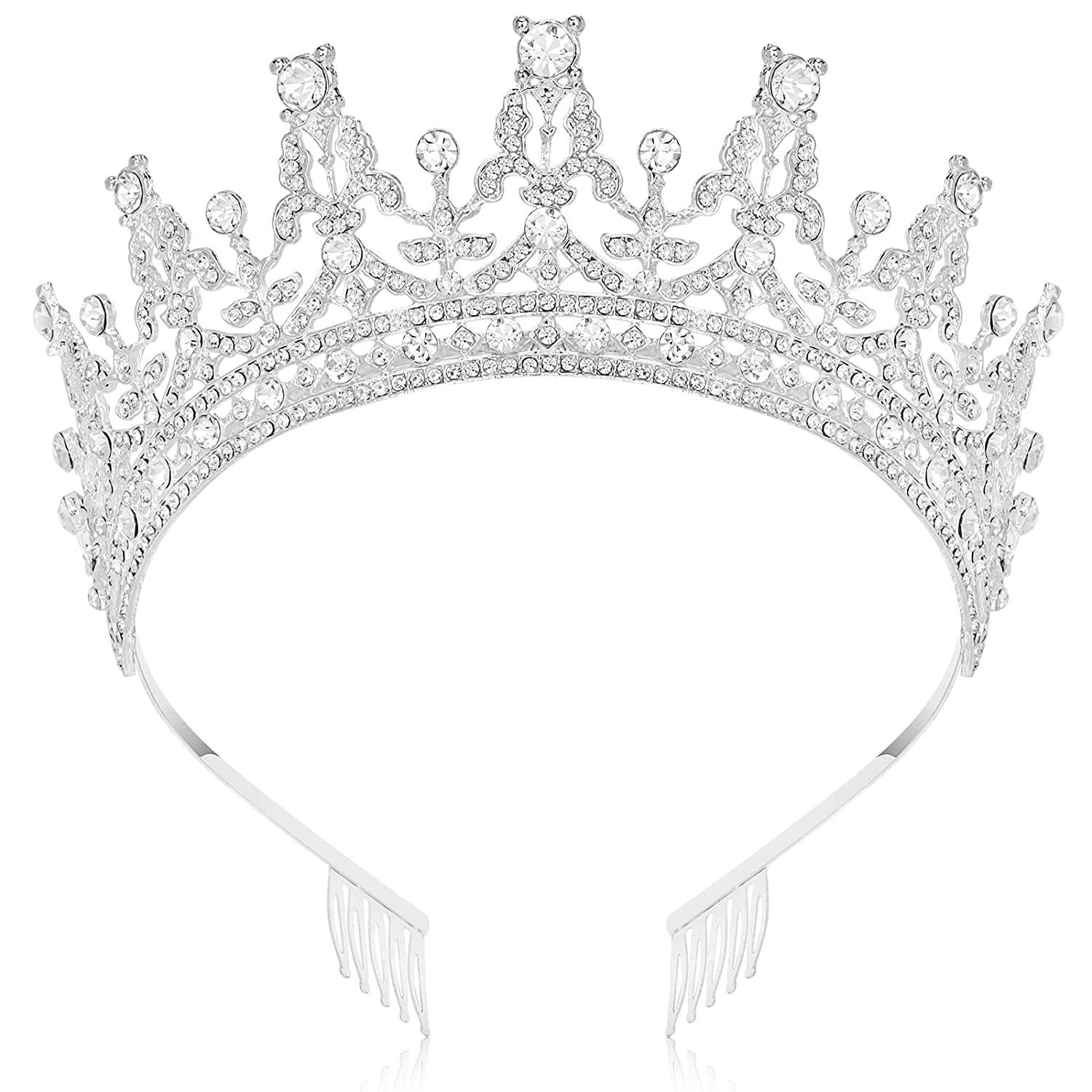 Makone Crystal Tiaras and Crowns with Comb for Women Girls Princess Tiara Queen Crown for Bridal Wedding Birthday Prom Christmas Halloween Party Mother's Day Gift