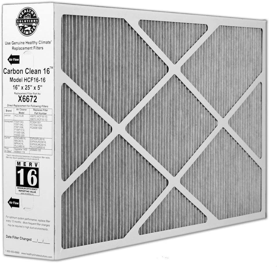 X6672 Lennox Healthy Climate 16x25x5 Merv 16 Filter