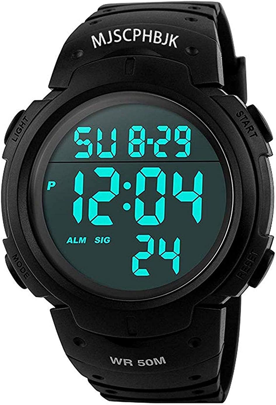 MJSCPHBJK Mens Digital Sports Watch, Waterproof LED Screen Large Face Military Watches and Heavy Duty Electronic Simple Army Watch with Alarm