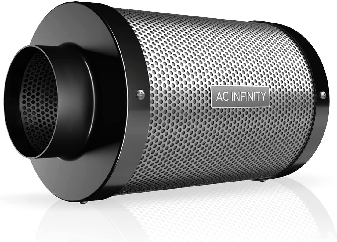 AC Infinity Air Carbon Filter 4" with Premium Australian Virgin Charcoal, for Inline Duct Fan, Odor Control, Hydroponics, Grow Rooms