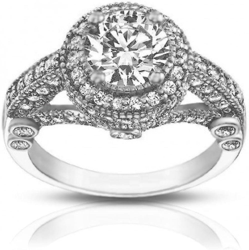 Madina Jewelry 2.25 ct Women's Antique Style Diamond Engagement Ring in Platinum