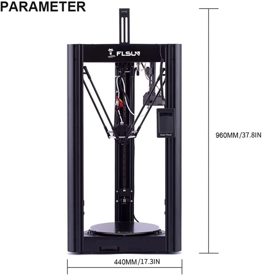 Official FLSUN Super Racer SR 200mm/s High Speed Printing Delta 3D Printer with Filament Sensor and Auto Leveling FDM Delta 3D Printer 1.75 PLA DIY 3D Printers Printing Size Φ260x330mm