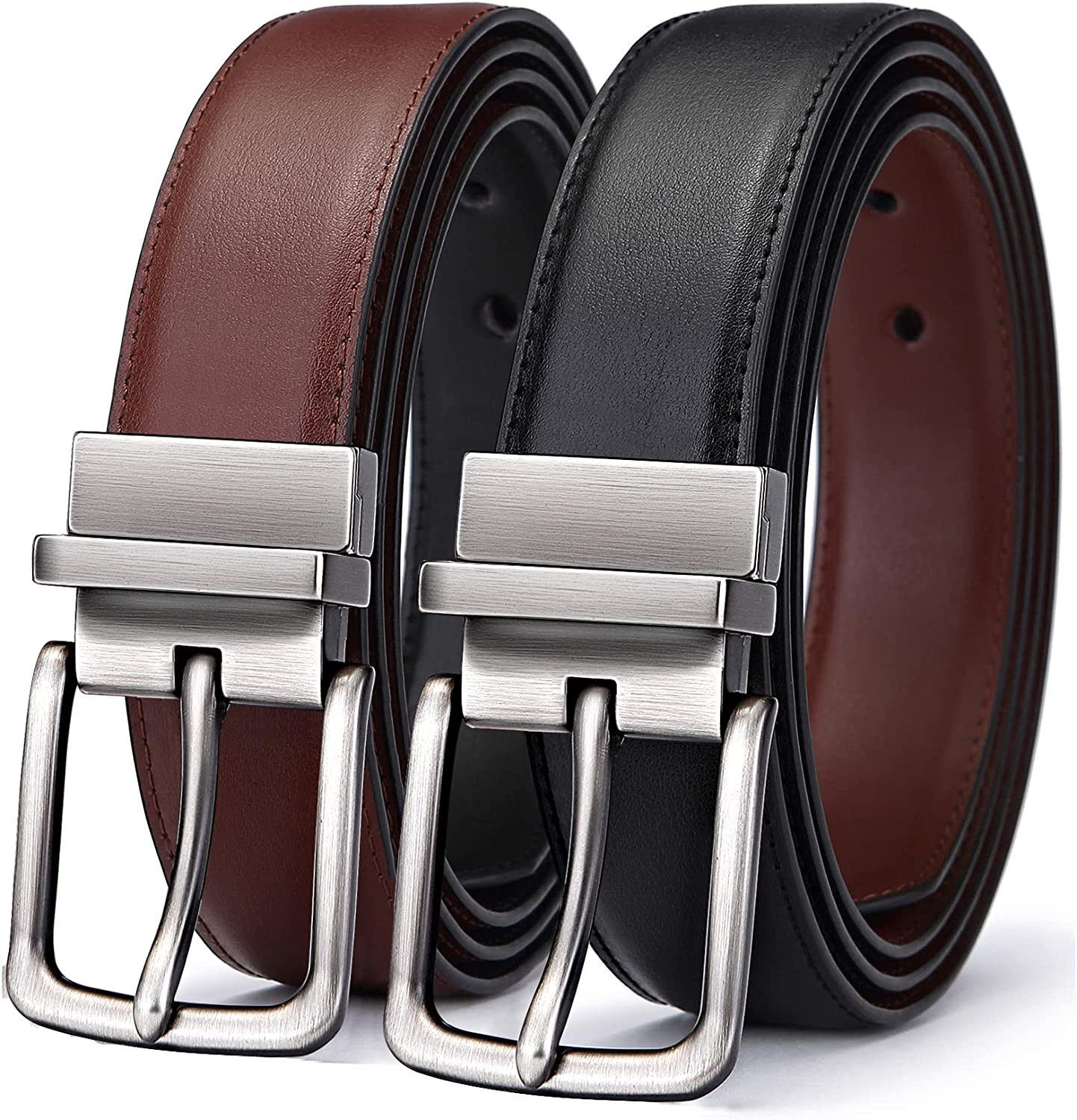 BULLIANT Men's Belt, Reversible Belt 1.25" For Mens Casual Golf Dress pants shirts,One Reverse For 2 Sides