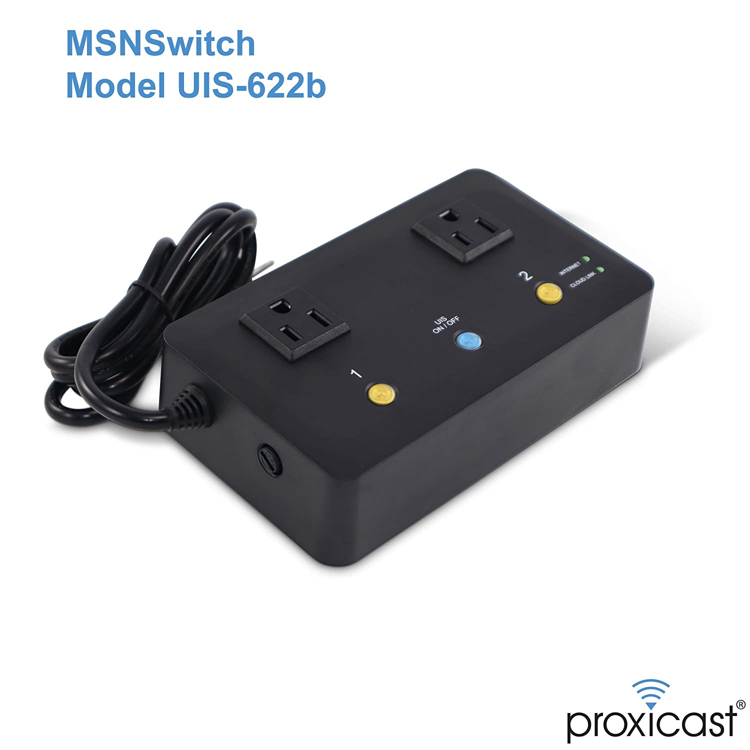 MSNSwitch Internet Enabled IP Remote Power Switch with Reboot - Control via Smartphone App, Cloud Service, Web Browser, Skype or Hangouts - 2 Independent AC Power Outlets (Model UIS-622b)