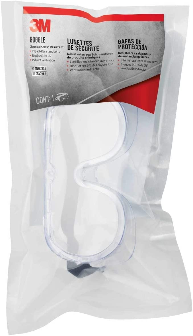 3M Chemical Splash/Impact Goggle, 1 -Pack