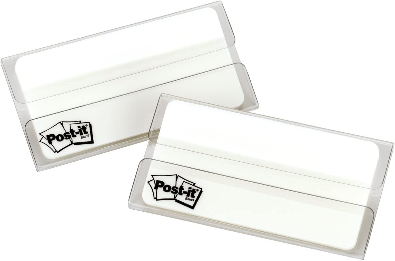 Post-it Tabs, 3 in, Solid, White, 25 Tabs/On-The-Go Dispenser, 2 Dispensers/Pack (686F-50WH3IN)