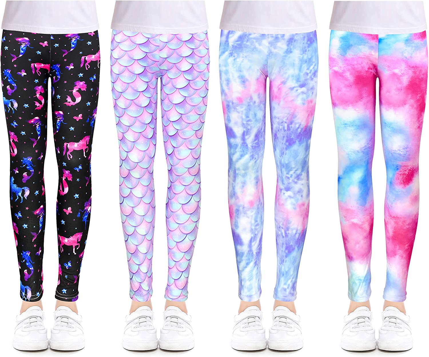 ZukoCert Girls Leggings Multipack Soft Comfortable Pants for Girls in 4-12 Years Girls Athletic Leggings