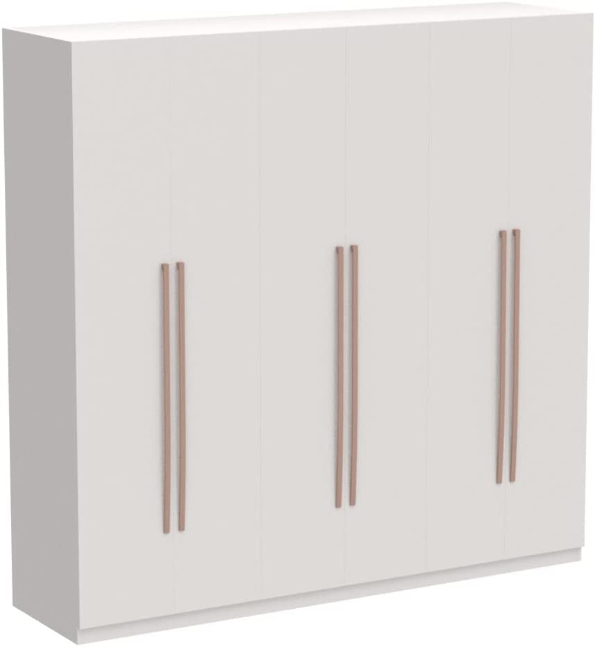 Manhattan Comfort Gramercy Contemporary Modern Freestanding Wardrobe Armoire Closet， 82.48"， White