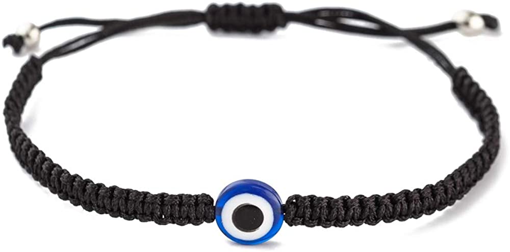 kelistom Handmade String Evil Eye Bracelet for Women Men Girls Boys Black Red Thread Adjustable Bracelets Minimalist Jewelry