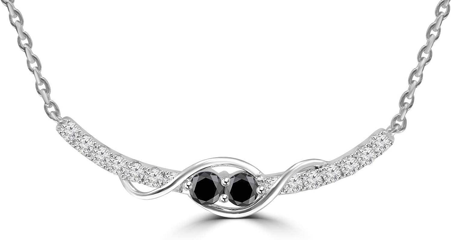 Madina Jewelry 1.38 ct Round Cut Diamond Stick Bar Horizontal Long Pendant Necklace for Women (G Color SI-1 Clarity) with 16 inch Chain Included