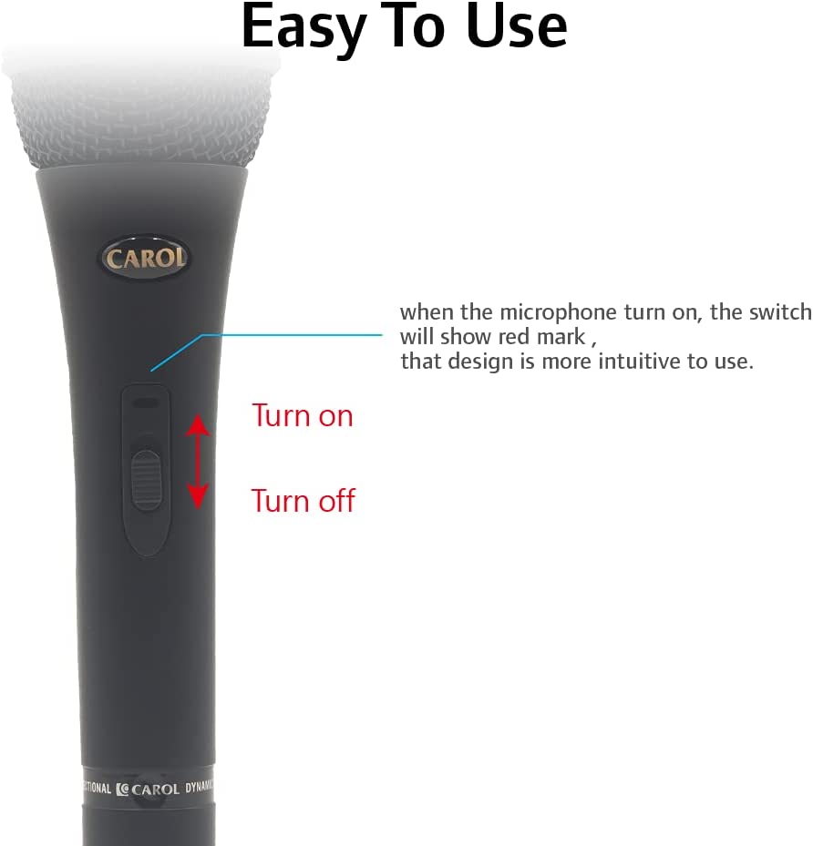 CAROL Dynamic Vocal Microphone GS-67 for Presentation and Home Entertainment - Super Cardioid - Unidirectional Vocal for Presentation & Home Studio, with Shock Absorber Effect