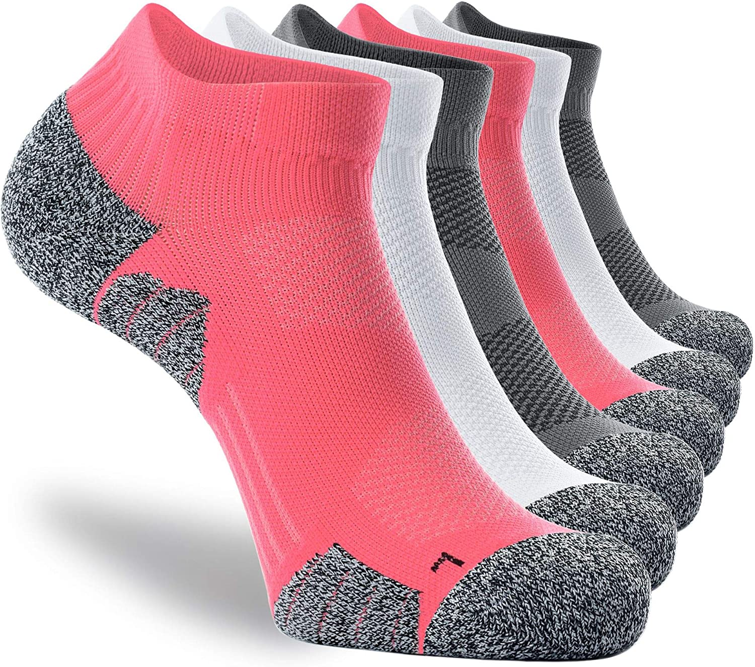 CWVLC Unisex Cushioned Compression Athletic Ankle Socks Multipack