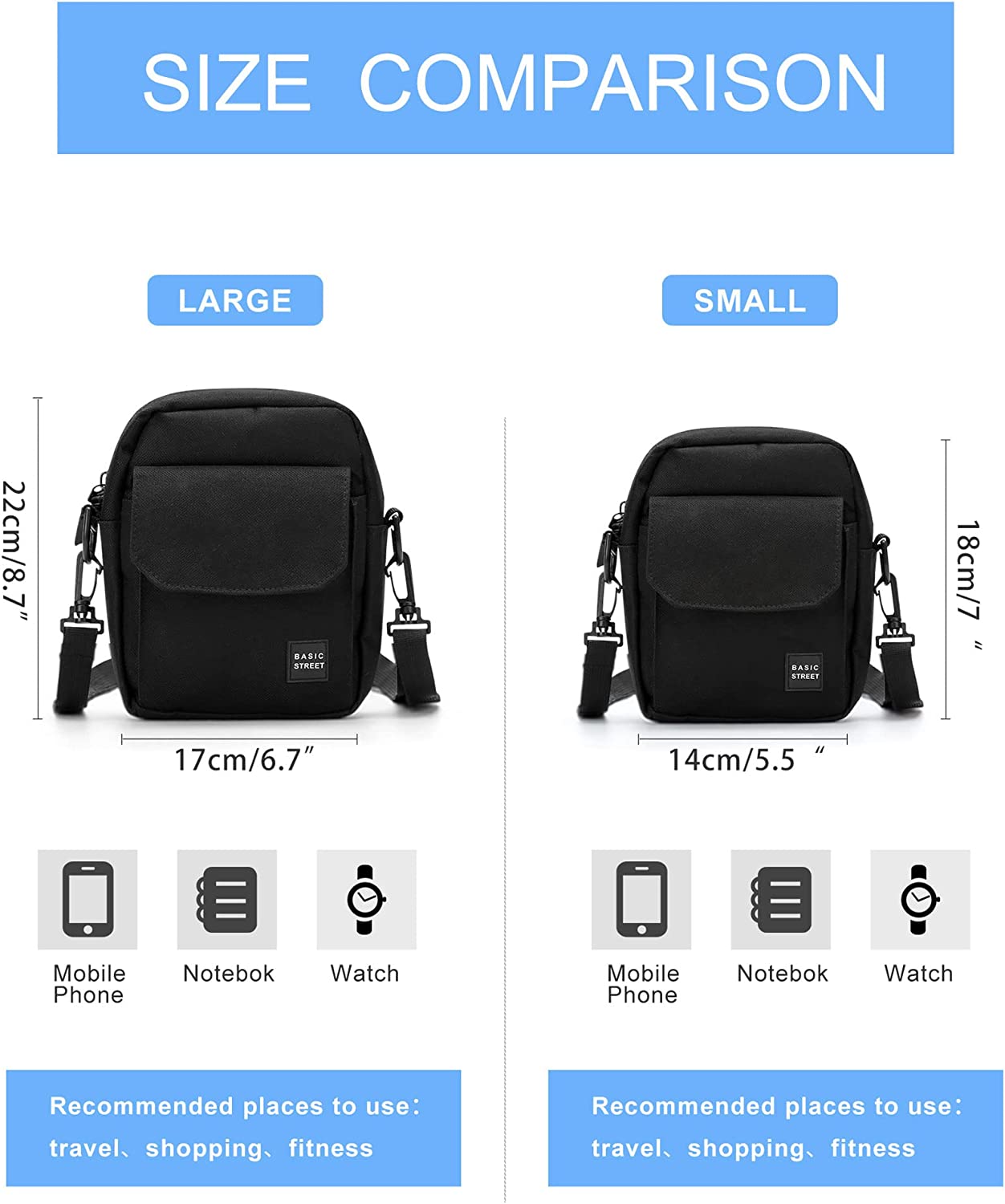 Small Crossbody Bag Side Shoulder Bag For Men， Women Mini Messenger Bag