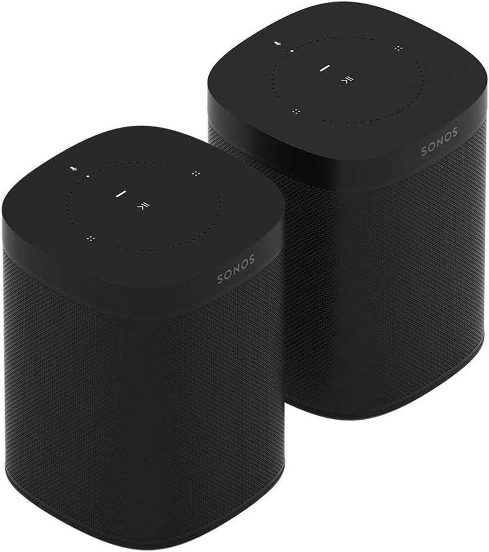 Sonos One (Gen 2) Two Room Set Voice Controlled Smart Speaker with Amazon Alexa Built in (2-Pack Black)