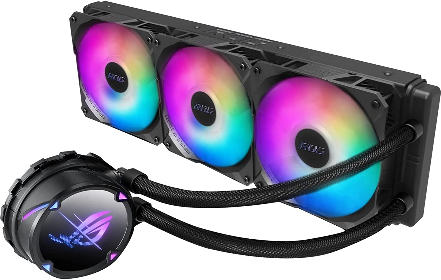 ASUS ROG Strix LC II 360 ARGB All-in-one AIO Liquid CPU Cooler 360mm Radiator, Intel LGA1700, 115x/2066 and AMD AM4/TR4 Support,Triple 120mm 4-pin PWM Addressable RGB Radiator Fans