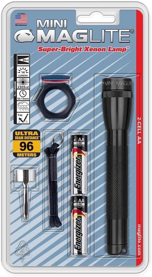 MagLite M2A01CMaglite Mini Incandescent 2-Cell AA Flashlight Combo, Black