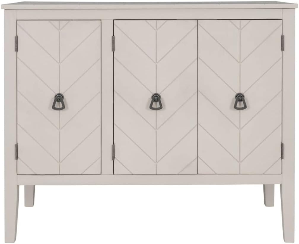 JFGJL Buffet Sideboard Wooden Cabinet with Adjustable Shelves for Entryway Living Room Bedroom Antique Gray Sideboard