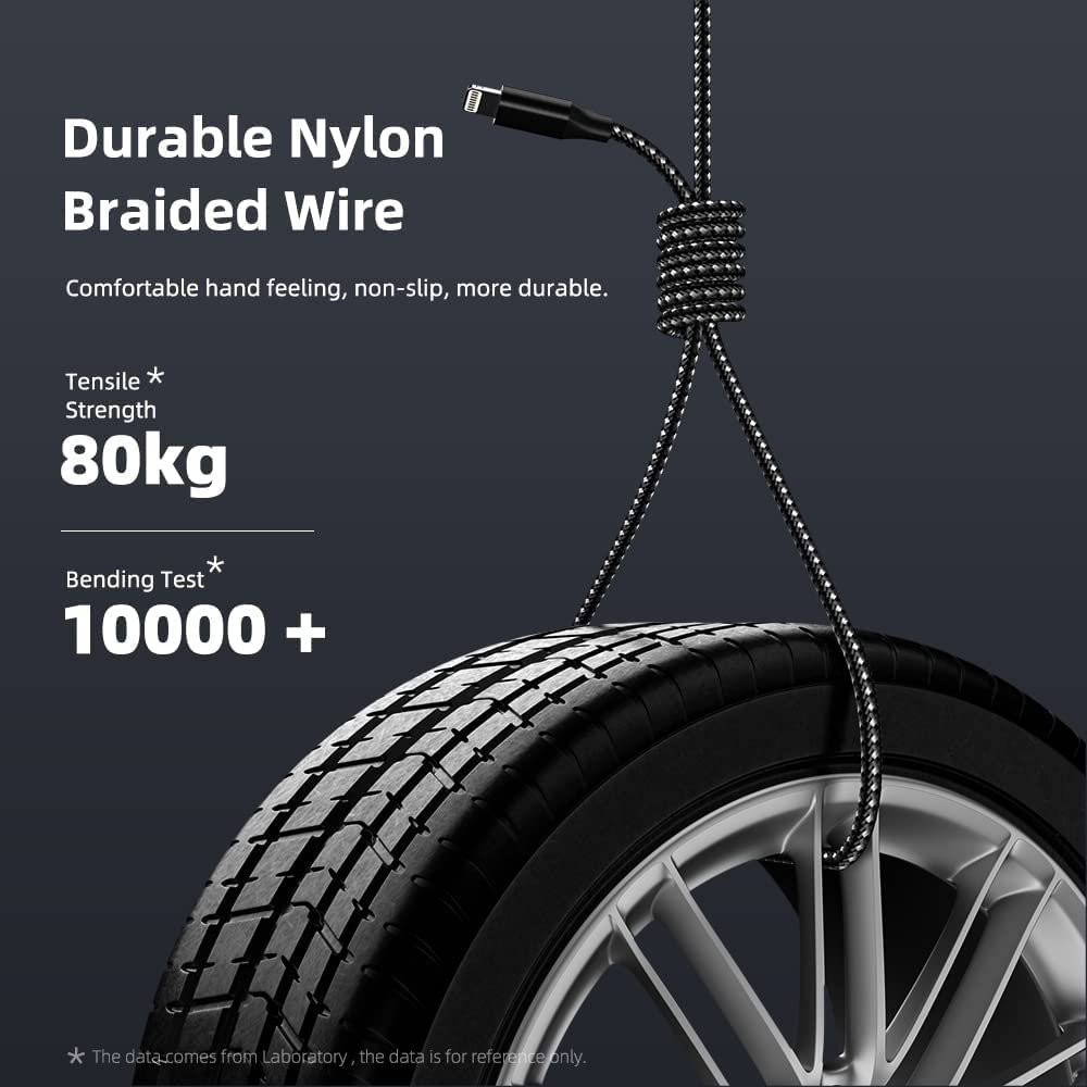 MFi Certified iPhone Charger Lightning Cable 3 Pack 10ft Nylon Braided Cable iPhone Charger Fast Charging Cord Compatible with iPhone 14 13 12 11 Pro Max XR XS X 8 7 6 Plus SE and More