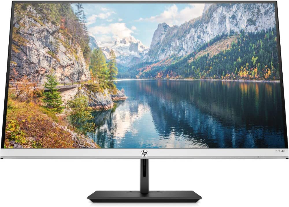 HP 27-inch Monitor with Height Adjust (27f 4K, Natural Silver and Black)