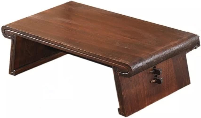 LUKEO Wooden Asian Low Tea Table Rectangle Living Room Furniture Table for Tea, Coffee Antique Wood Table (Color : White-Patch Five-Pointed star4, Size : 70x45x30cm)