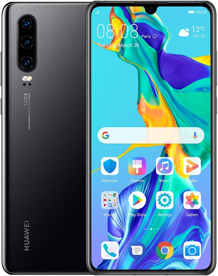 Huawei P30 128GB+6GB RAM (ELE-L29) 6.1" LTE Factory Unlocked GSM Smartphone (International Version) (Black)