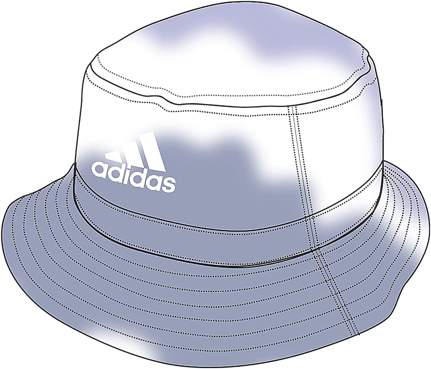 adidas Color Wash Women Bucket Hat, Ambient Sky Blue/Violet Tone Purple/Focus Blue, One Size