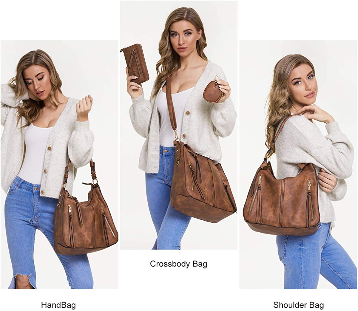 lapsting Hobo Bags for Women Handbags Purse Ladies Boho Shoulder Bag Crossbody Purses Faux Leather