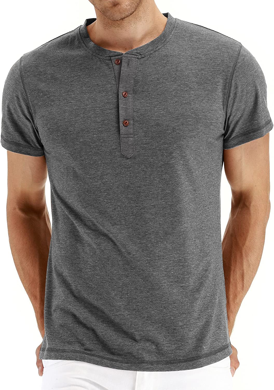 NITAGUT Mens Fashion Casual Front Placket Basic Long/Short Sleeve Henley T-Shirts