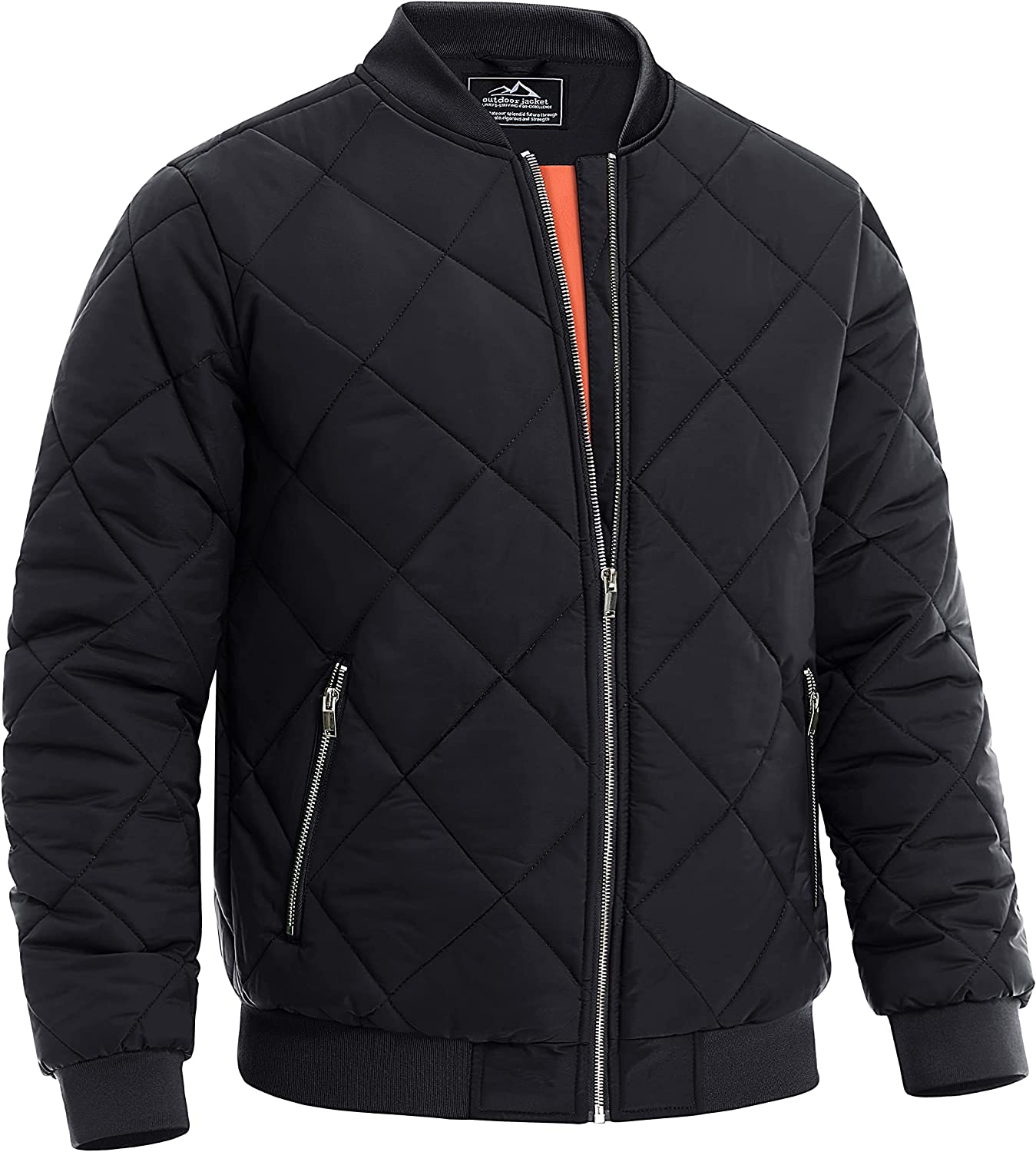 MAGCOMSEN Men's Bomber Jacket Full Zip Fall Winter Warm Coat Thicken Windproof Jackets Outwear with Zipper Pockets