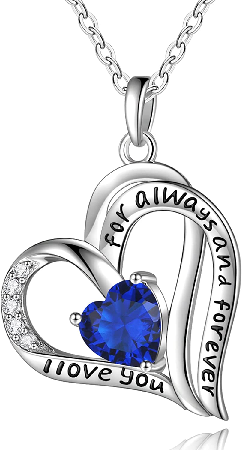 Birthstone Necklace for Women, S925 Sterling Silver Necklace for Women Tanzanite Necklace December Birthstone Necklace Mothers Day Gifts for Mom Jewelry Gift for Women Mom Wife Girlfriend Grandma