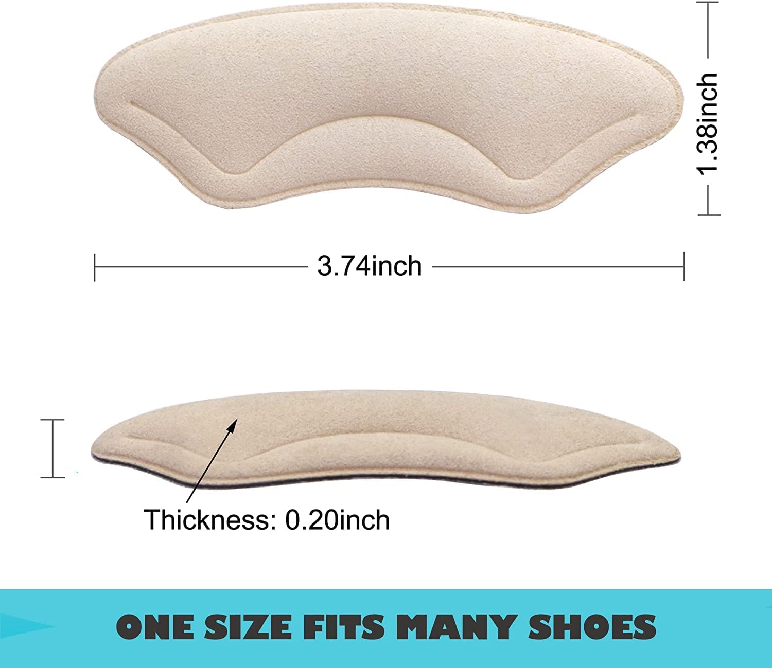 6 Pairs Microfiber Leather Heel Cushion Pads, Mukifine Heel Liners Prevent Heel Blisters, Bunion Callus, and Loose Shoes, Heel Preventor for Heel Pain Relief.