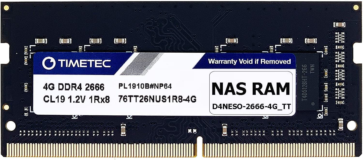 Timetec DDR4-2666 4GB Replacement for Synology D4NESO-2666-4G Non-ECC Unbuffered SODIMM (Compatible for RS820RP+, RS820+, DS920+, DS720+, DS420+, DS220+, DS2419+, DS2419+II, DS1819+, DVA3219, DS1618+)