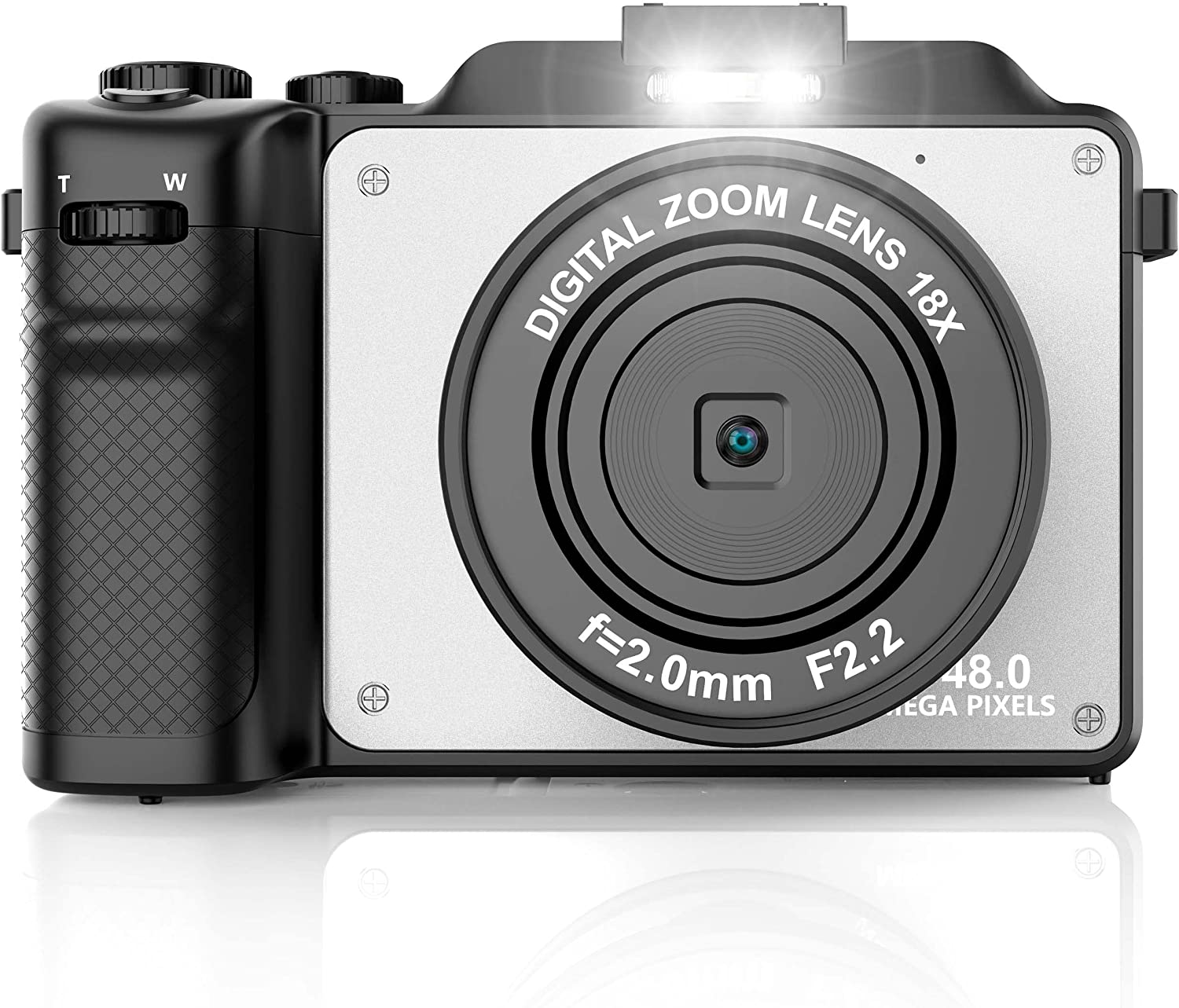 Vlogging Camera, 4K 48MP Digital Camera with WiFi, Free 32G TF Card & Hand Strap, Auto Focus & Anti-Shake, Built-in 7 Color Filters, Face Detect, 3'' IPS Screen, 140°Wide Angle, 18X Digital Zoom