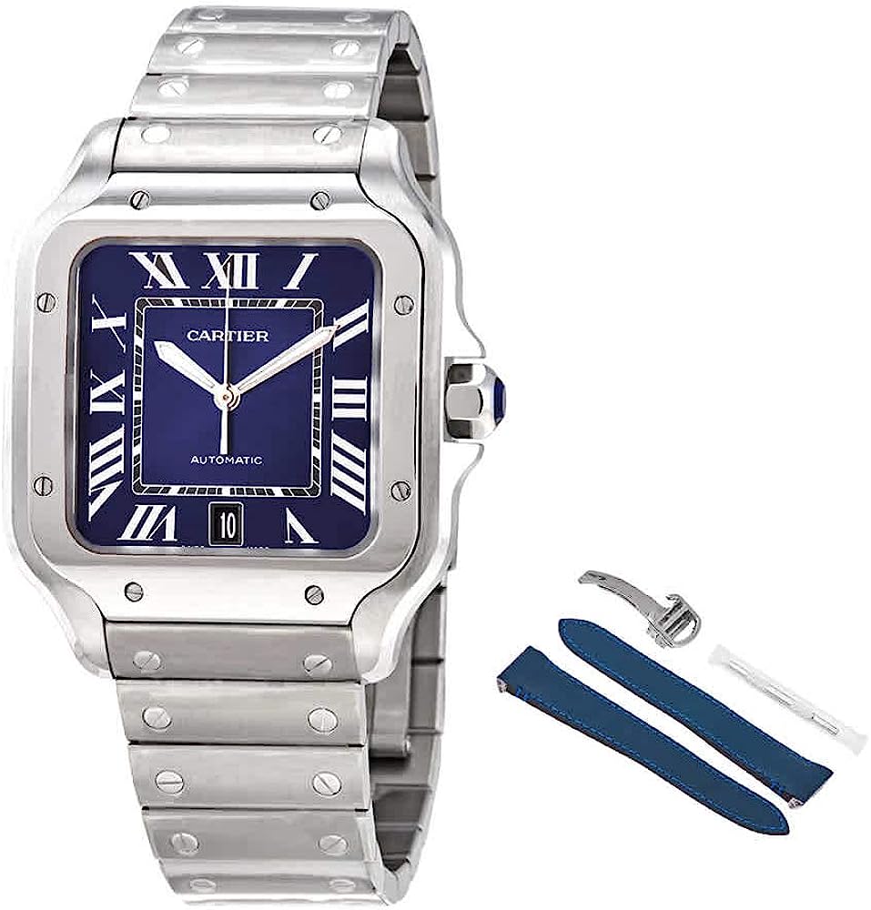 CARTIER Santos De Blue Dial Men's Watch WSSA0013