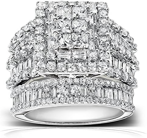 Kobelli Diamond Engagement Ring and Wedding Band Set 2 3/5 carats (ctw) in 14K White Gold