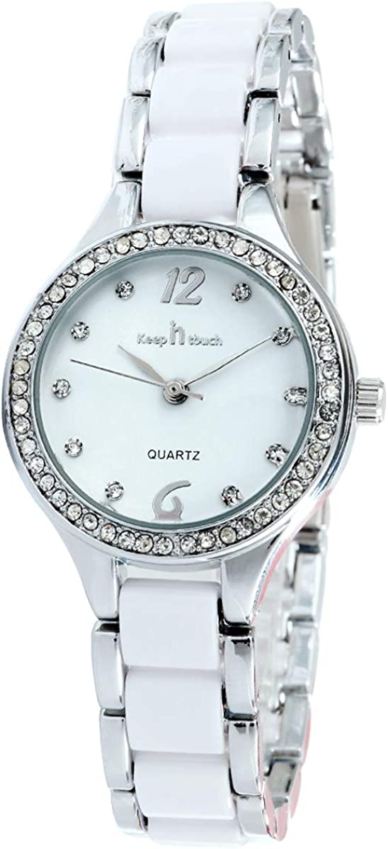 Keep in Touch Two-Tone Women Ladies Watches Waterproof Stainless Steel Ceramic Wristwatch