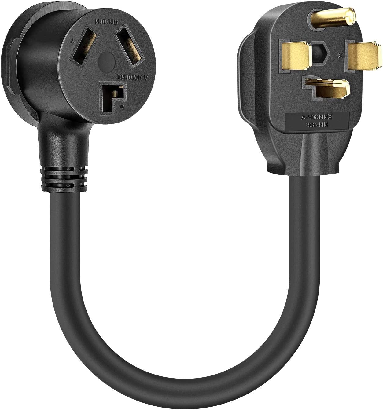 Dryer Outlet Adapter, Dryer Plug Cord Nema 14-30P Male to 10-30R Female, 3 Prong to 4 Prong Dryer Plug Converter