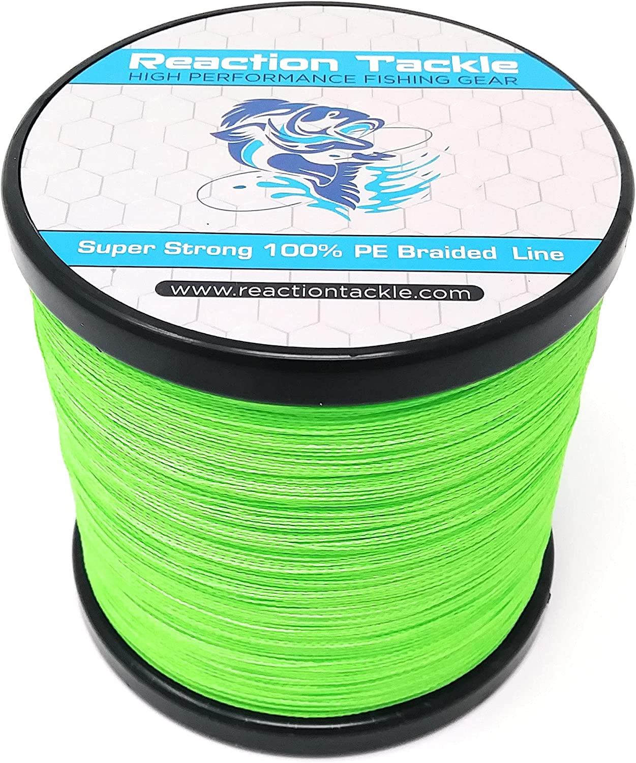 Reaction Tackle Braided Fishing Line - Pro Grade Power Performance for Saltwater or Freshwater - Colored Diamond Braid for Extra Visibility