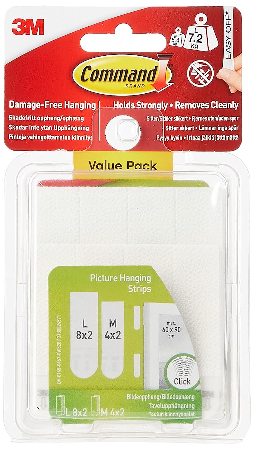 3M Picture Hanging Strips Medium/Large 8 Med Strips, 16 Lg Strips per Pack (17209-ES)