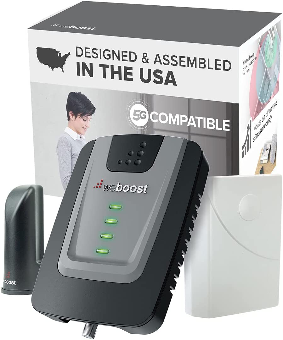 weBoost Home Room - Cell Phone Signal Booster | Boosts 4G LTE &amp; 5G for all U.S. Networks &amp; Carriers - Verizon， AT&amp;T， T-Mobile &amp; more | Made in the U.S. | FCC Approved (model 472120)