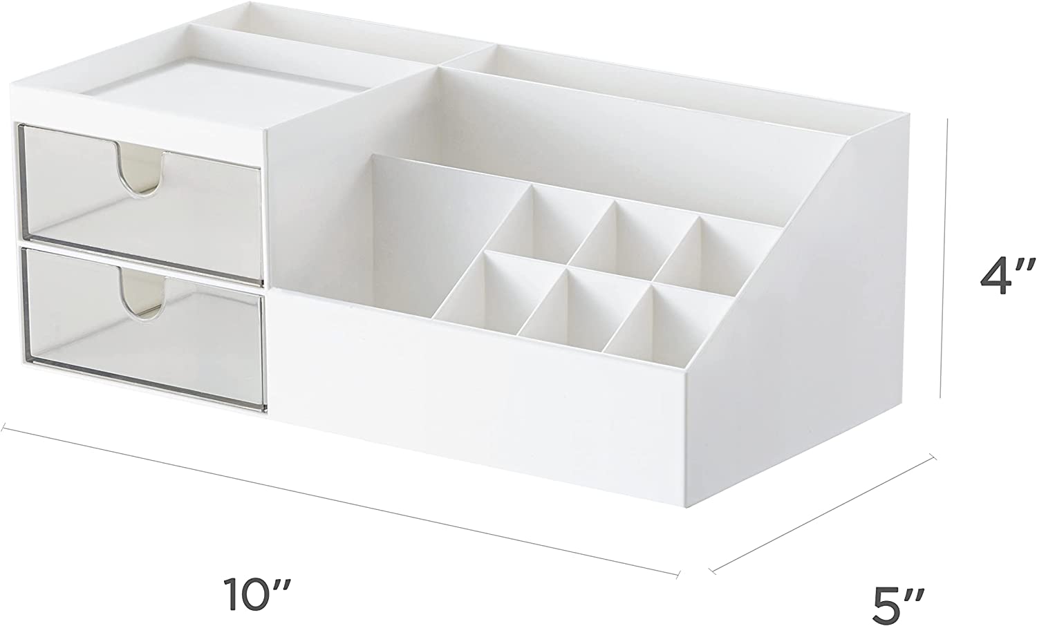 HBlife Makeup Organizer for Vanity Desk Organizers and Storage Skincare Organizers Cosmetic Display Case Desktop Organizer for Office, White