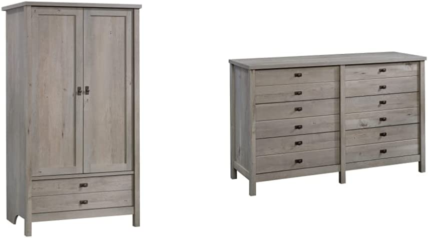 Sauder Cottage Road Armoire, L: 32.44" x W: 21.73" x H: 59.17", Mystic Oak finish