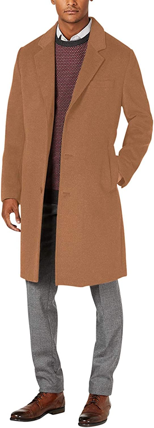 LONDON FOG Men's Classic Fit Overcoat Signature Wool Blend Top Coat (Regular & Big-Tall Sizes)