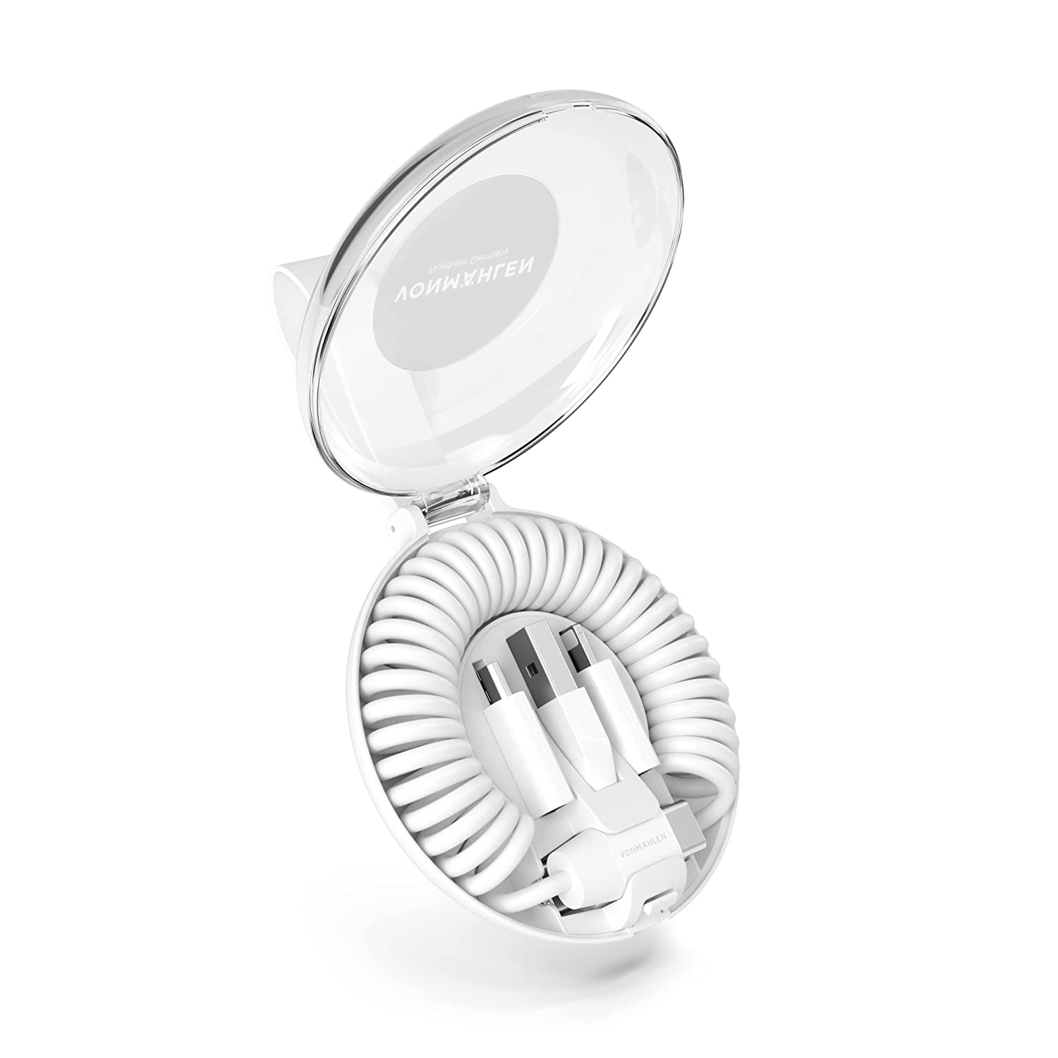 VONMÄHLEN Allroundo All-in-One 6-in-1 Charging Cable with 5 Ports - Micro USB， USB-C - for Mobile Phones and Mobile Devices - Compatible with iPhone， Samsung， Huawei， etc - White