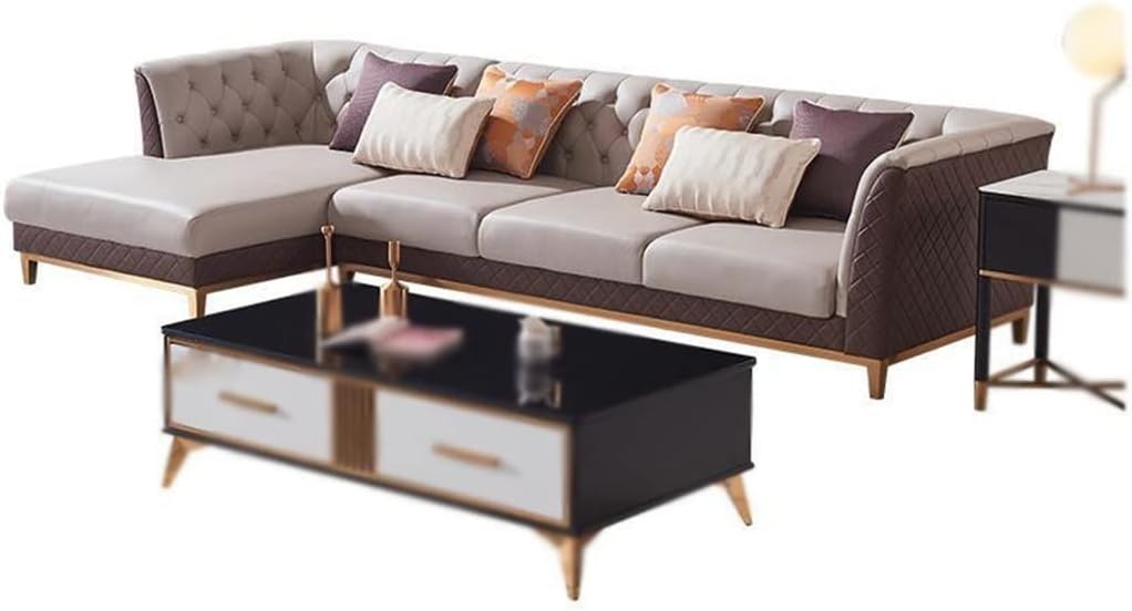 TREXD Antique Imported Leather Three-Person Sofa Recliner Full-Size Sofa Bed Sofa Combination Furniture