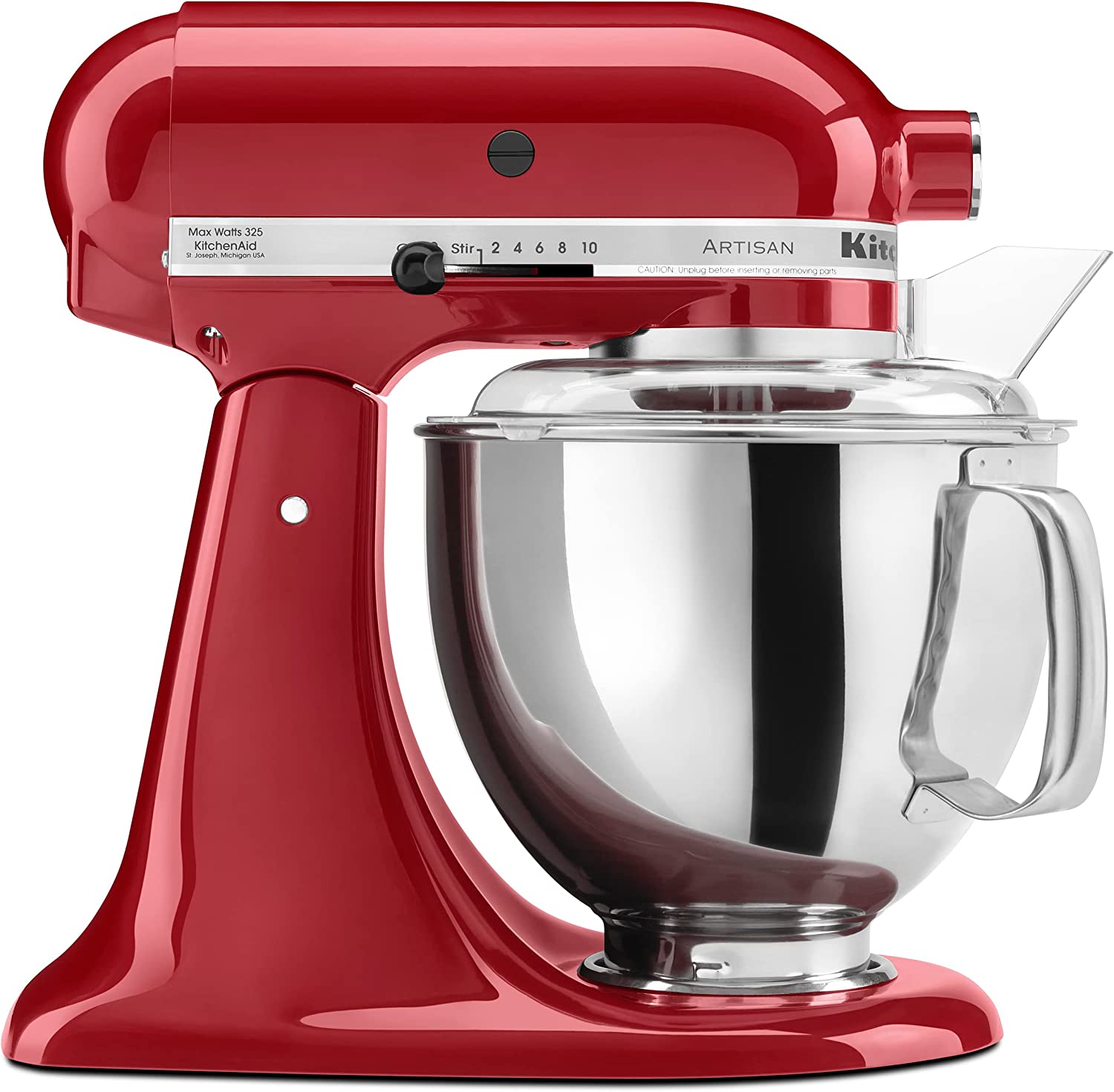 KitchenAid KSM150PSER Artisan Tilt-Head Stand Mixer with Pouring Shield, 5-Quart, Empire Red