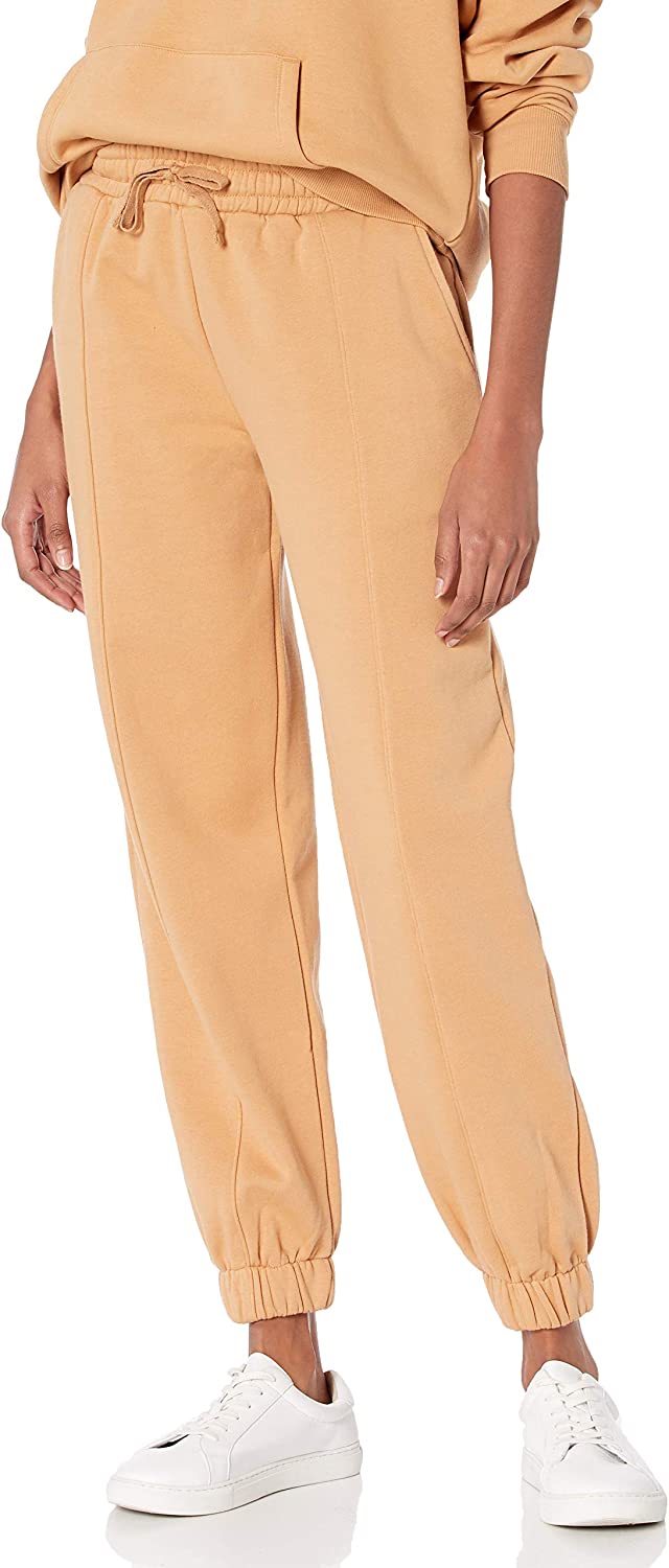 The Drop Women's Dominique Washed Fleece Coverstitched Utility Jogger