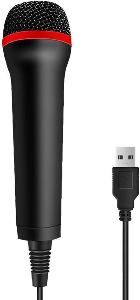 TPFOON 4M 13FT Wired USB Microphone for Rock Band， Guitar Hero， Let's Sing - Compatible with Sony PS2， PS3， PS4， PS5， Nintendo Switch， Wii， Wii U， Microsoft Xbox 360， Xbox One and PC
