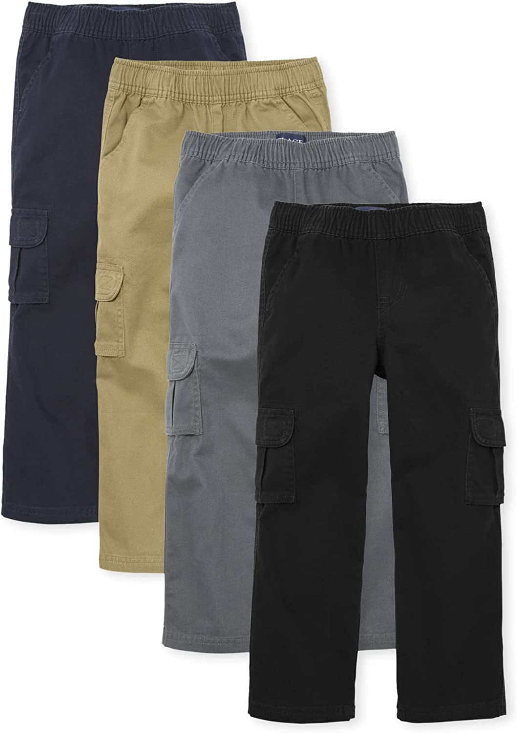 The Children's Place Boys' Slim Pull on Cargo Pants 4-Pack